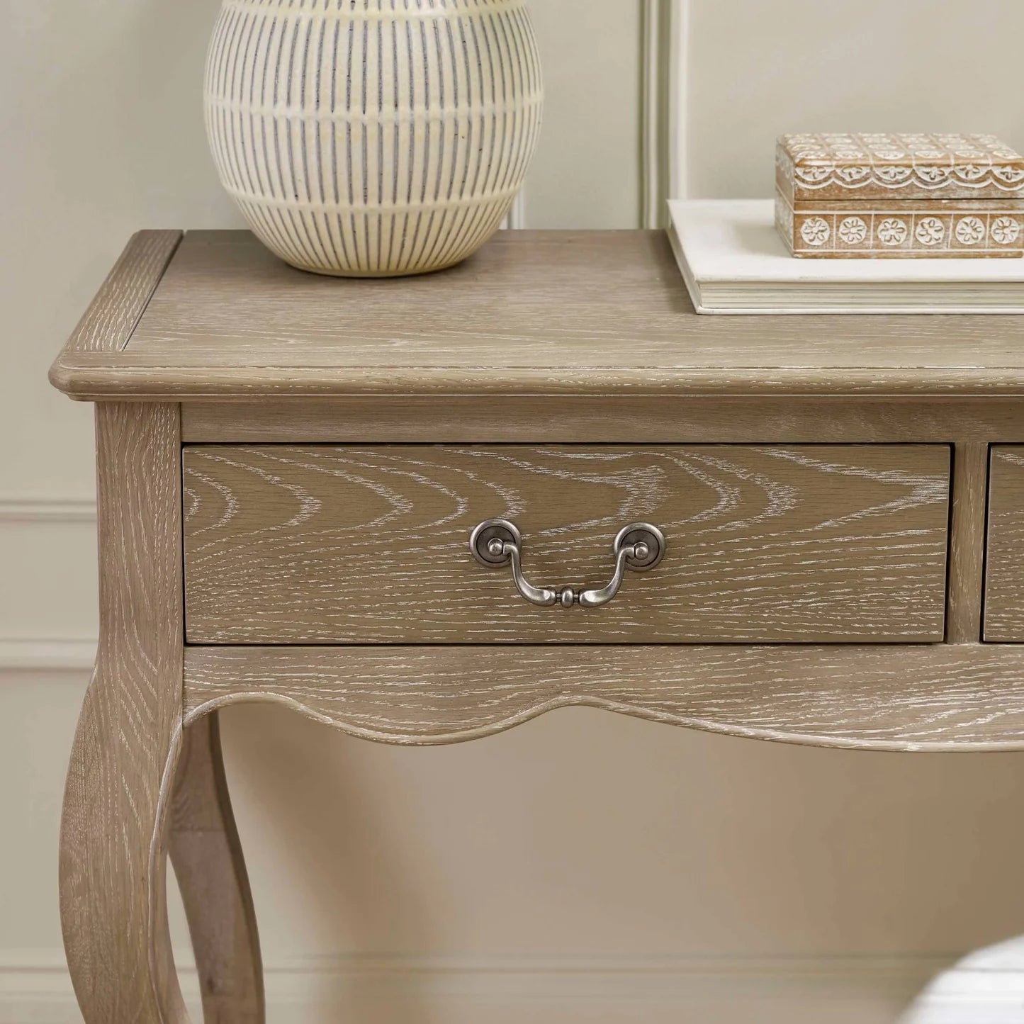 Julian Bowen Camille Console Table Drawer Close Up-Better Bed Company
