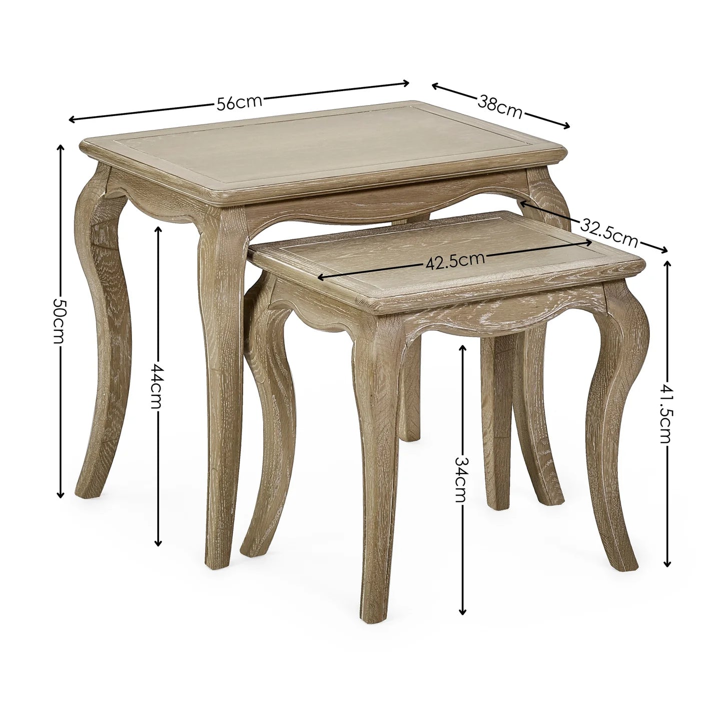 Julian Bowen Camille Nesting Tables Sizes-Better Bed Company