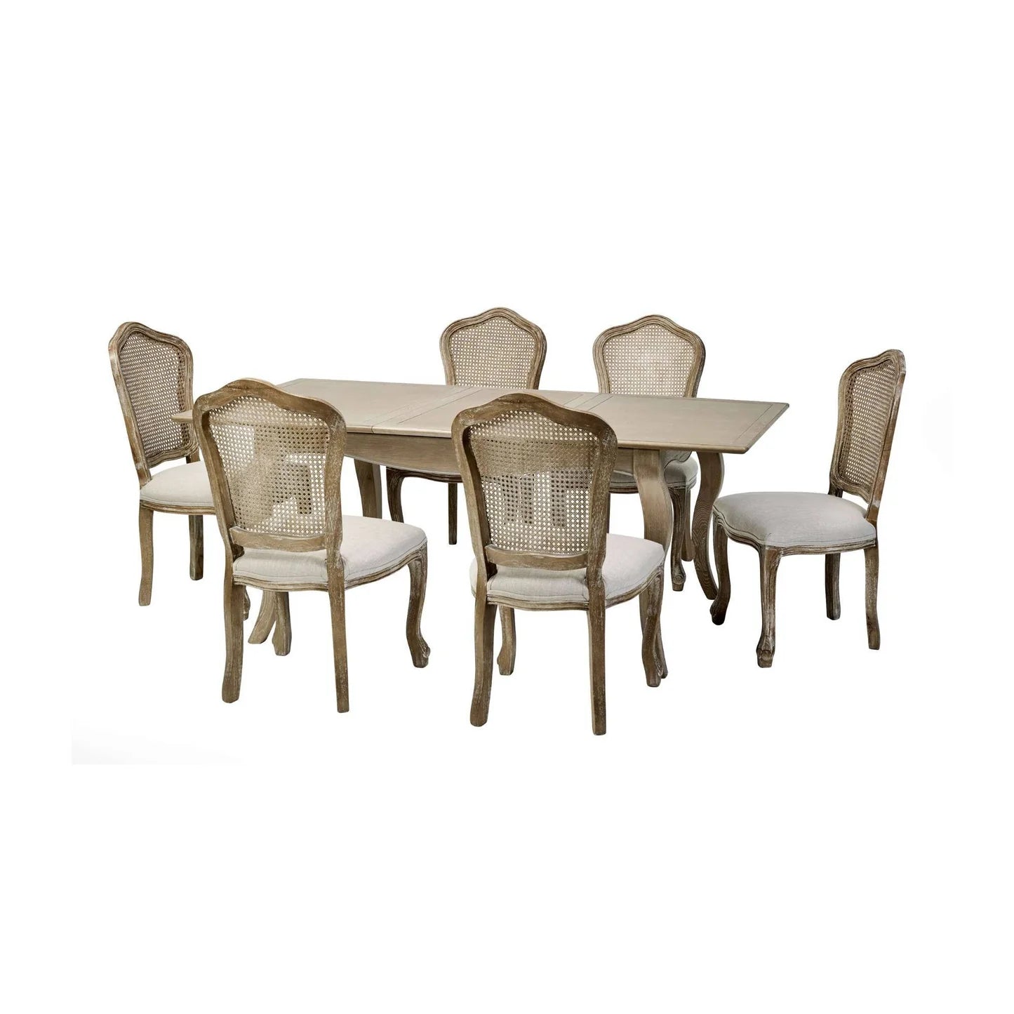 Julian Bowen Camille French Style Rectangular 4-6 Seater Extending Dining Table Set From Side-Better Bed Company
