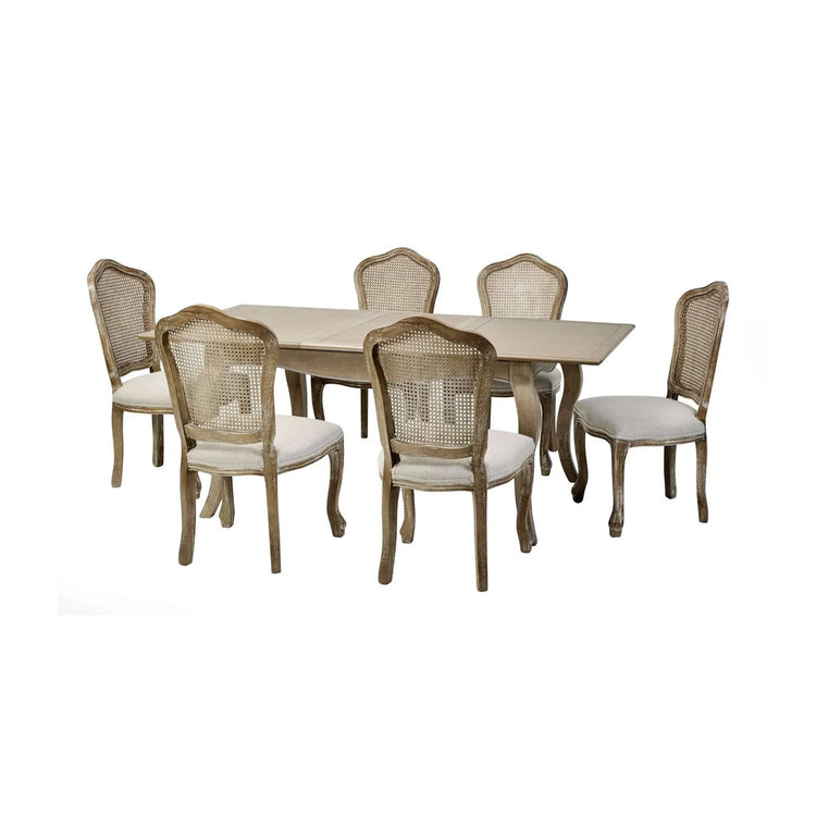 Julian Bowen Camille French Style Rectangular 4-6 Seater Extending Dining Table Set From Side-Better Bed Company