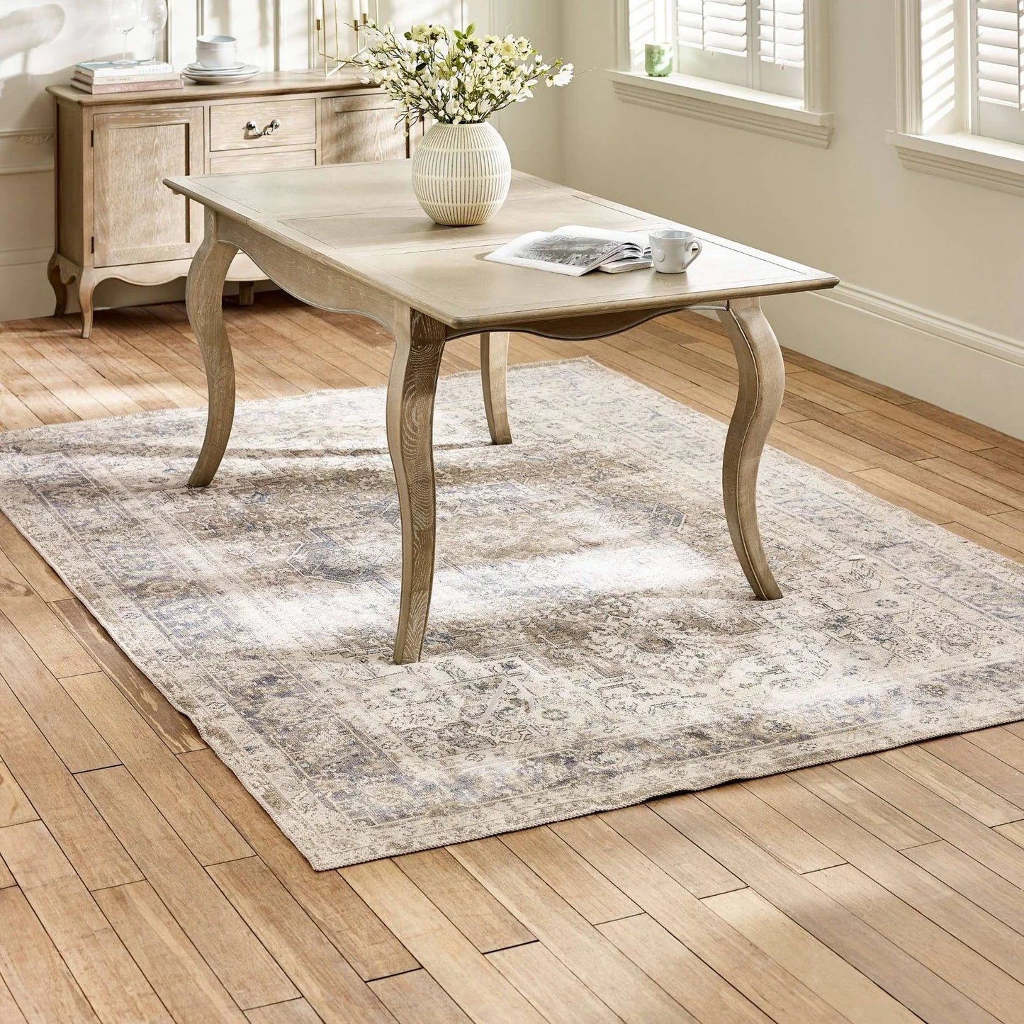 Julian Bowen Camille French Style Rectangular 4-6 Seater Extending Dining Table-Better Bed Company