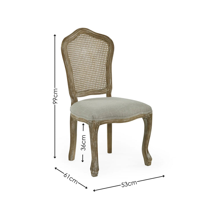 Julian Bowen Camille Rattan Dining Chair Set Of 2 Dimensions-Better Bed Company