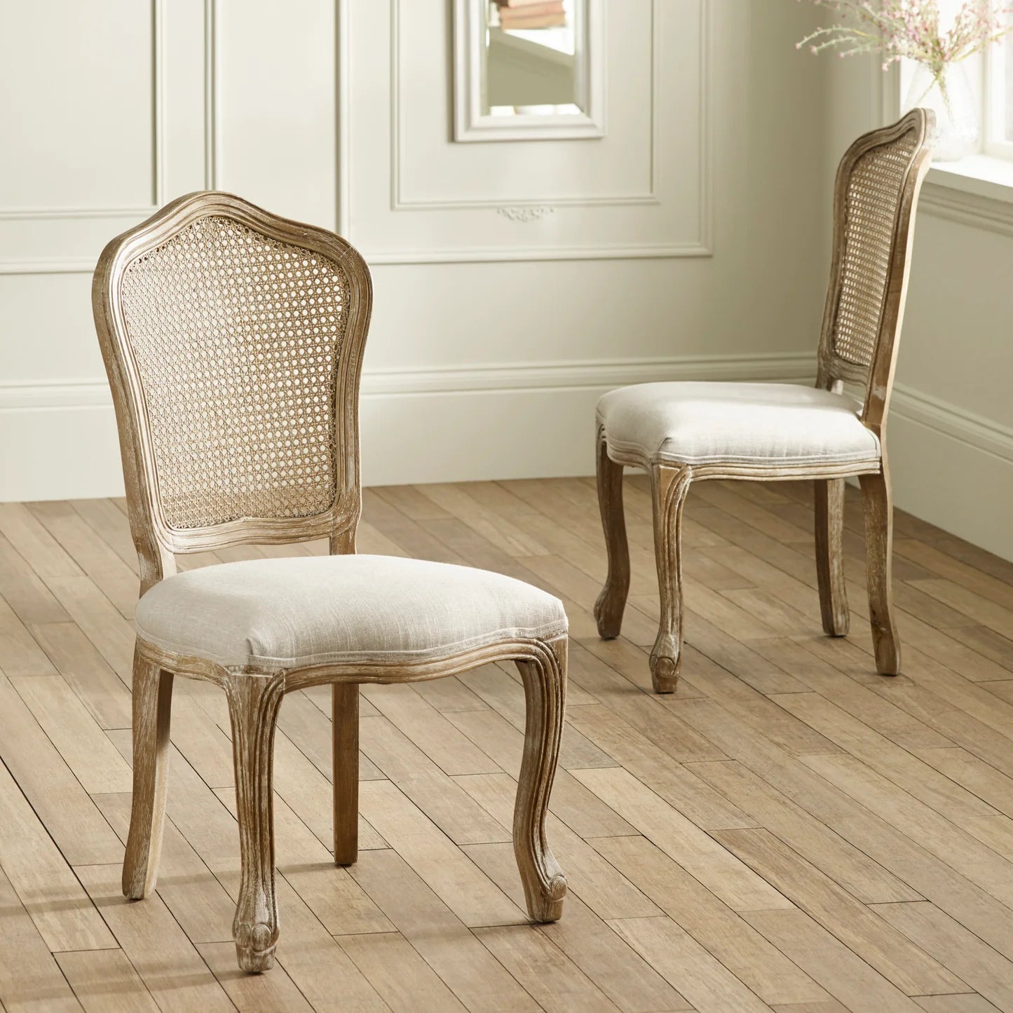 Julian Bowen Camille Rattan Dining Chair Set Of 2 Pair-Better Bed Company