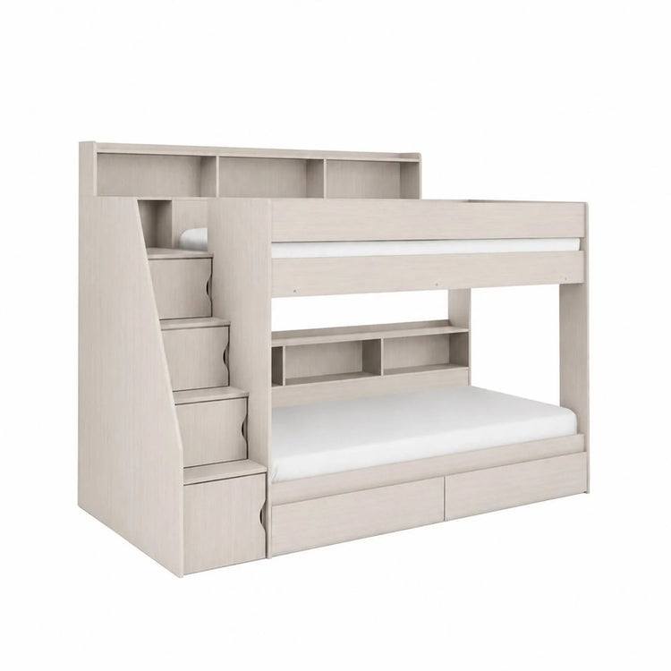 Julian Bowen Camelot Staircase Bunk Brown From Side Front-Better Bed Company