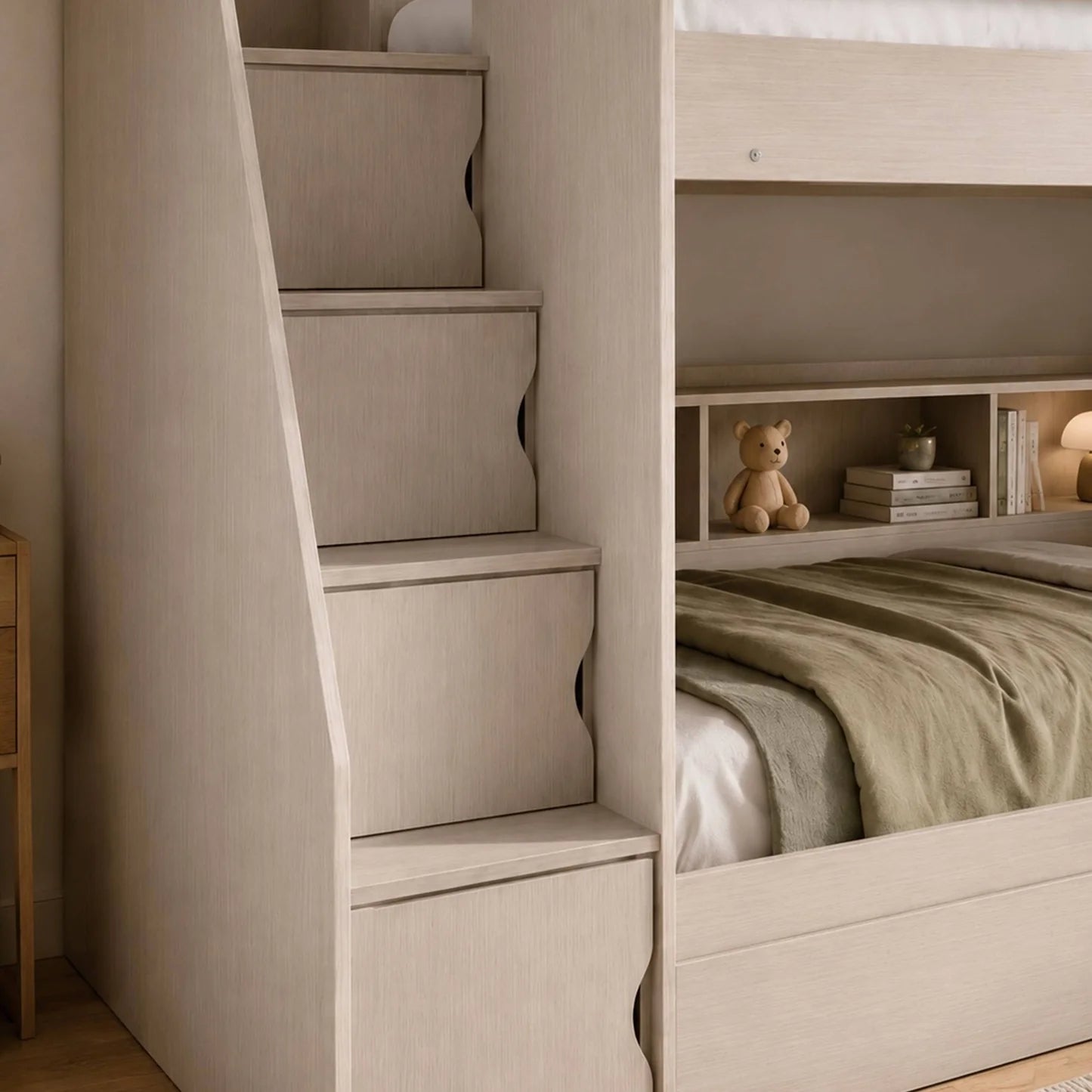 Julian Bowen Camelot Staircase Bunk Brown Storage Steps-Better Bed Company