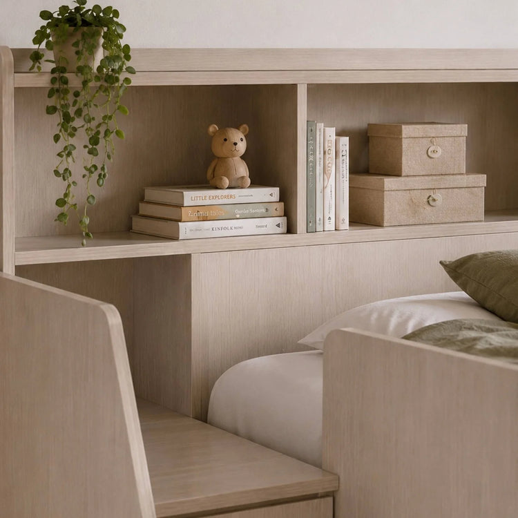 Julian Bowen Camelot Staircase Bunk Brown Shelving-Better Bed Company