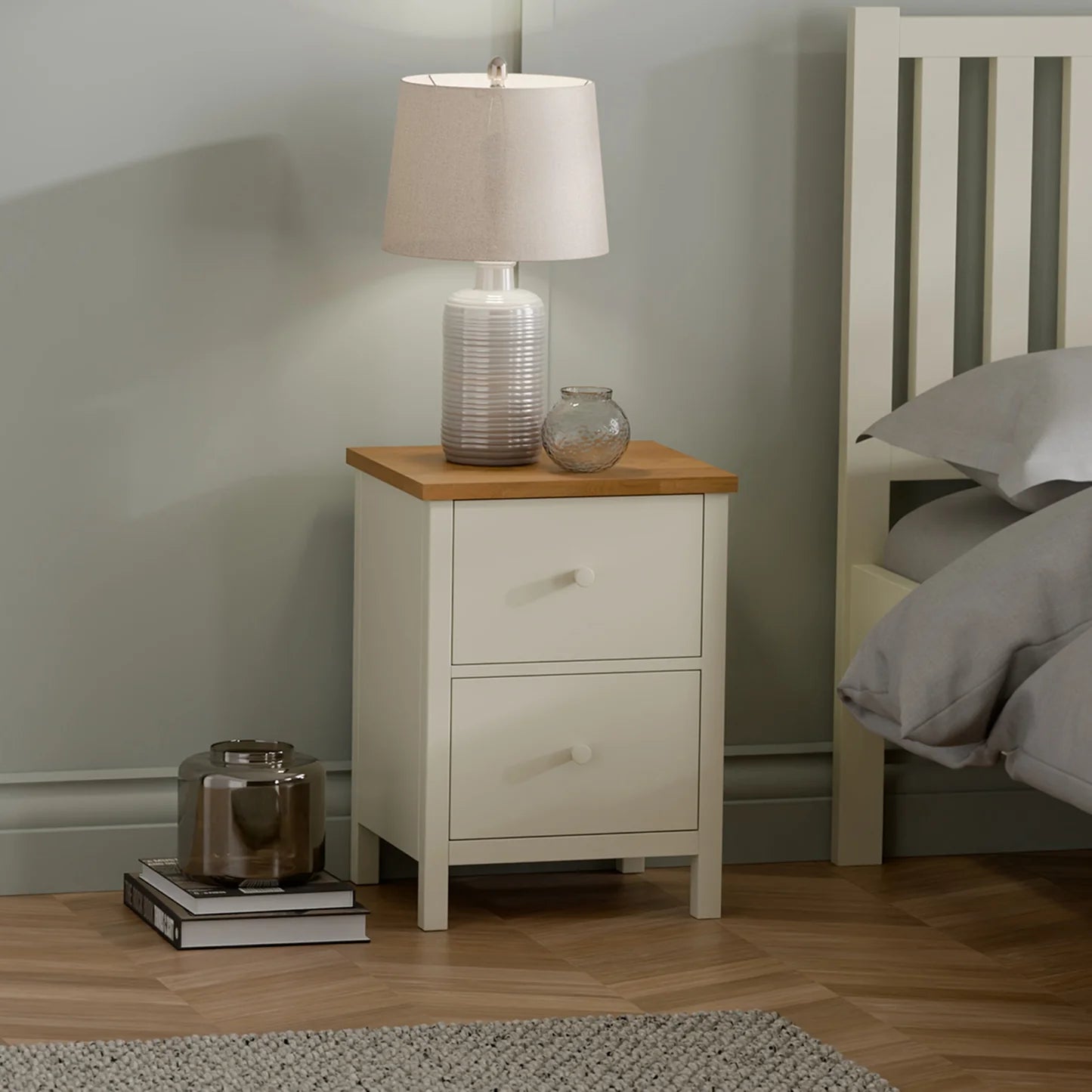 Julian Bowen Coxmoor 2 Drawer Bedside-Better Bed Company