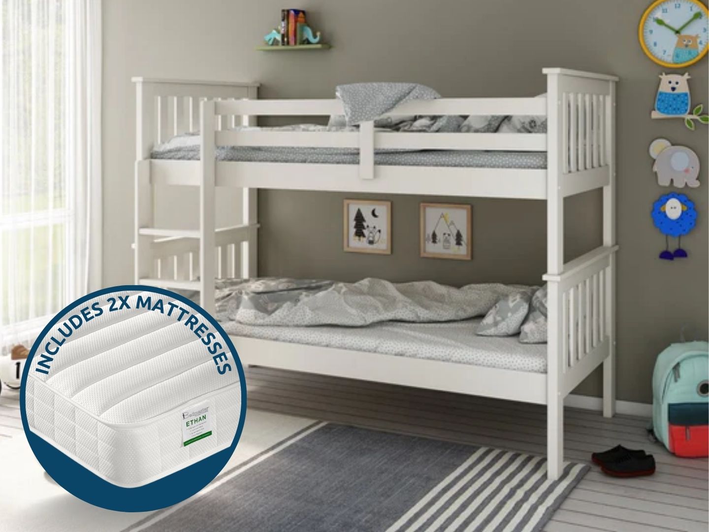 Carra Bunk Bed And 2 Mattress Bundle-Better Bed Company