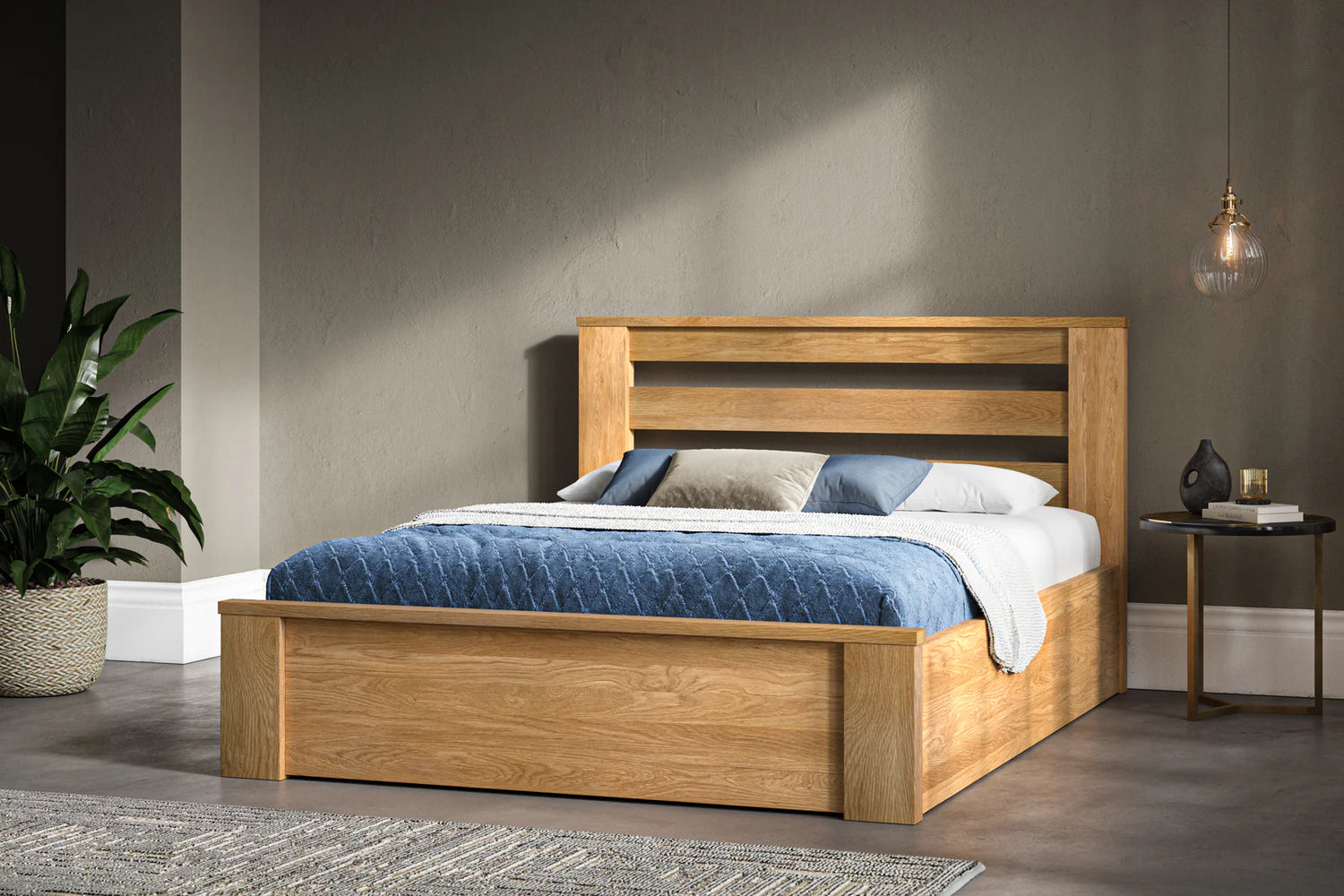Bedfordshire Solid Oak Ottoman Bed-Better Bed Company