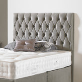 Myer Adams Chesterfield Headboard Silver Plush Velvet-Better Bed Company
