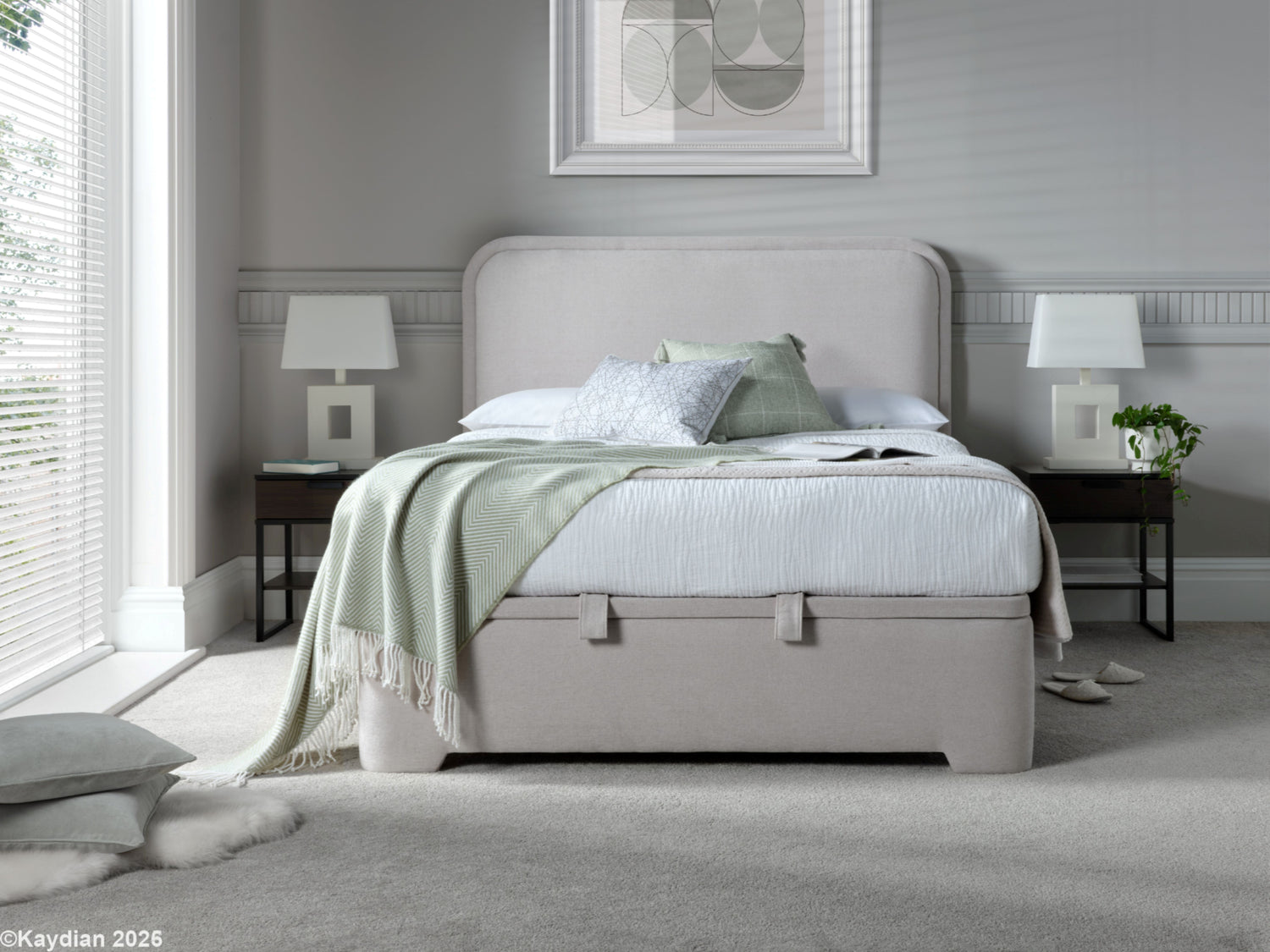 Kaydian Clitheroe Maskat Clay Ottoman Bed-Better Bed Company