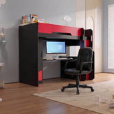 Heartlands Furniture Cyrus Gaming High Sleeper Black And Red-Better Bed Company