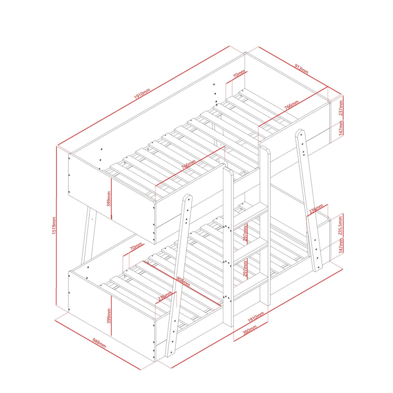 Heartlands Furniture Jerry Bunk Bed-Better Bed Company