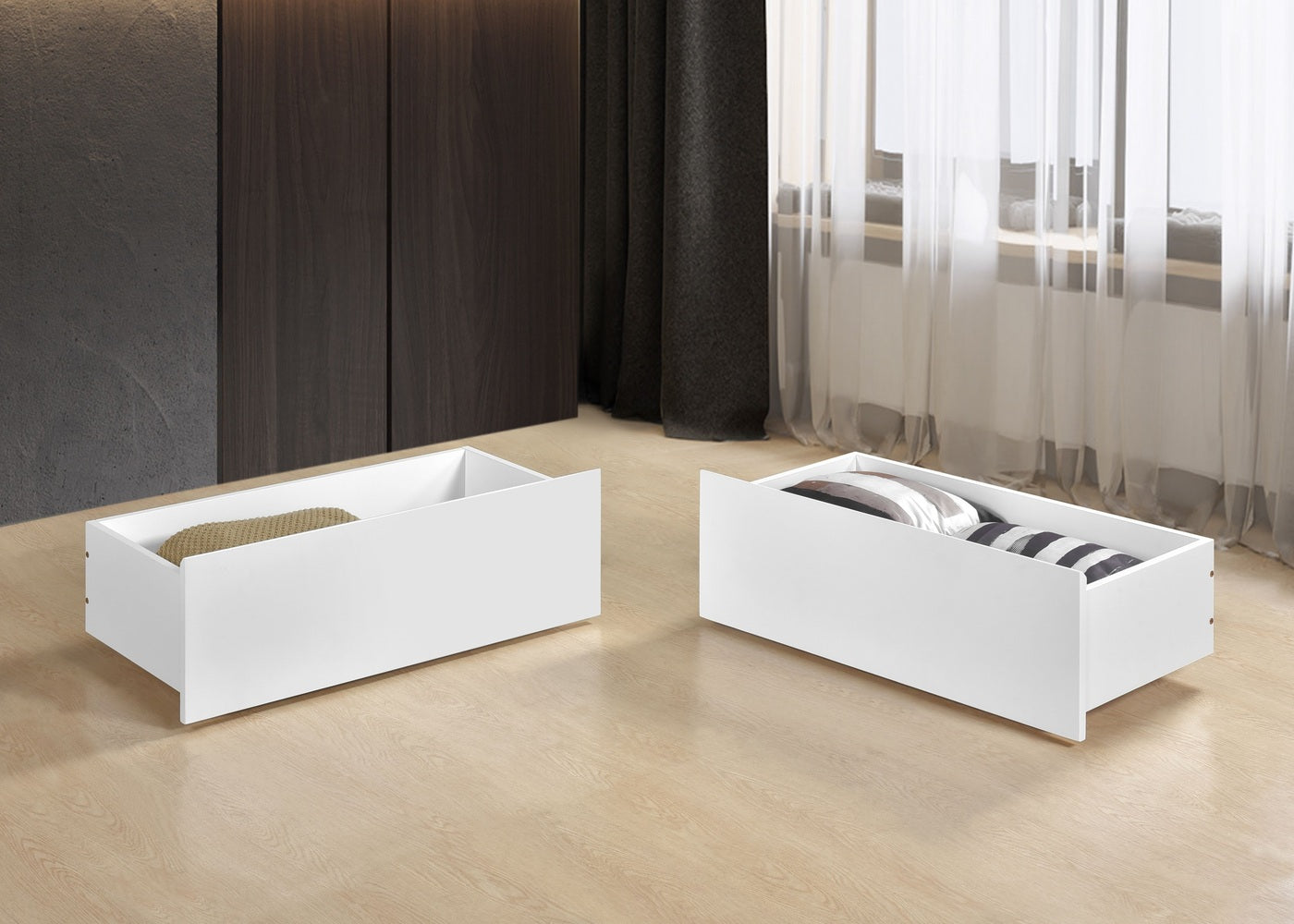 Kelly Wooden Bunk Bed-Drawers-White-Better Bed Company