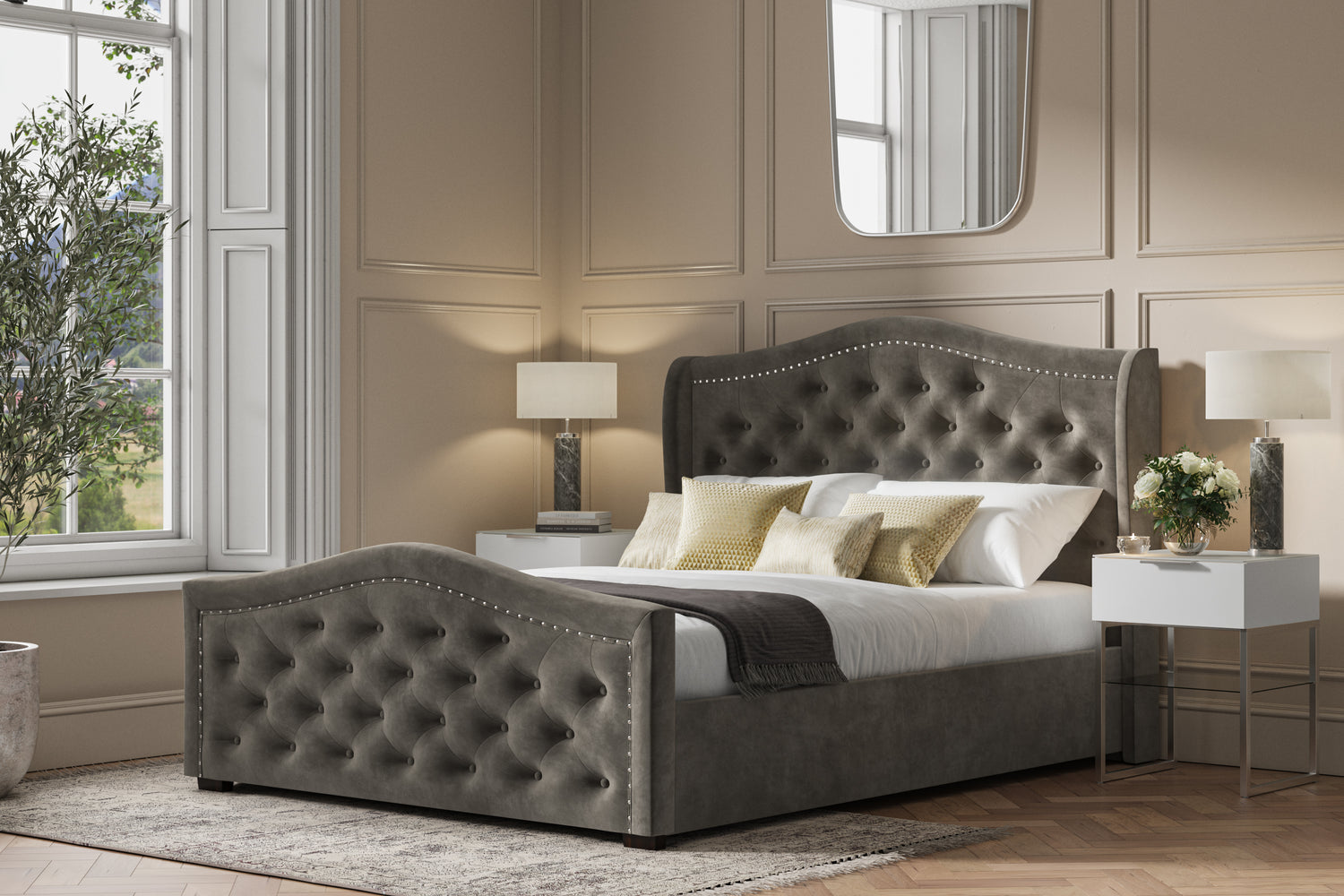 Warwickshire Ottoman bed Mid Grey-Better Bed Company