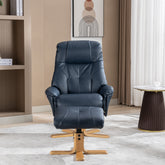 GFA Dubai Recliner And Foot Stool-Navy Plush-Better Bed Company