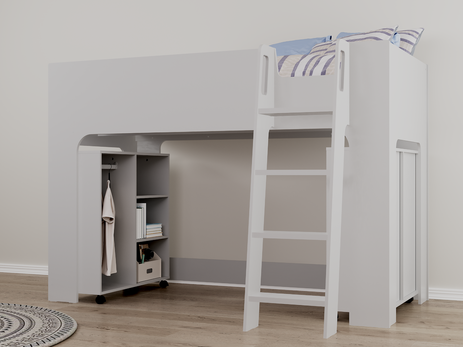 Flintshire Eden Mid Sleeper White Storage-Better bed Company