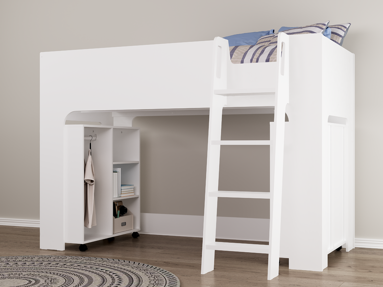 Flintshire Eden Mid Sleeper White From Front-Better bed Company