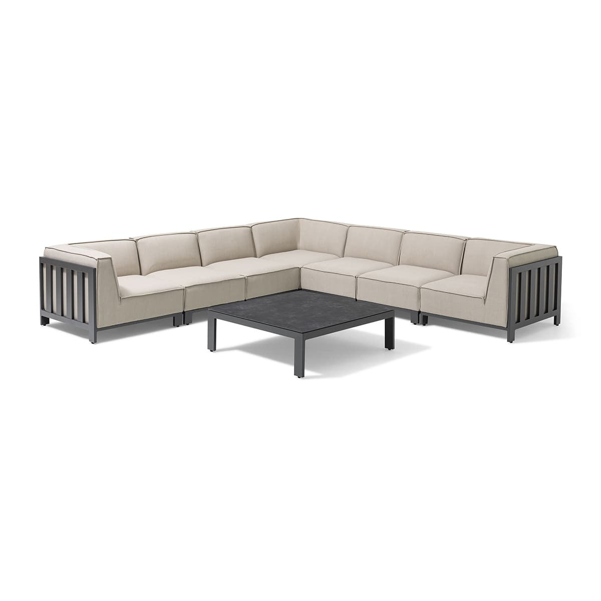 Maze Ibiza Large Corner Sofa Set With Square Coffee Table White Background-Better Bed Company