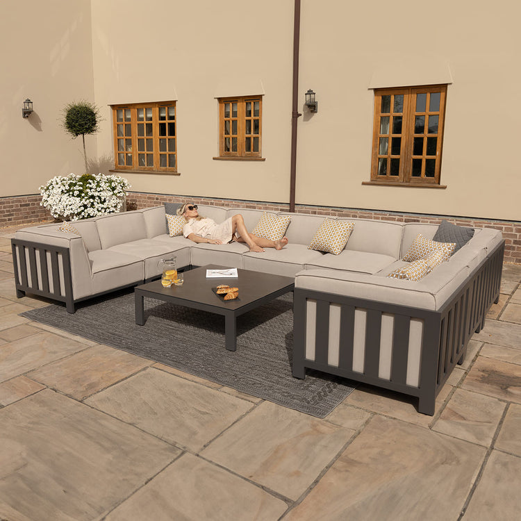 Maze Ibiza U Shape Sofa Set With Square Coffee Table Lifestyle-Better Bed Company
