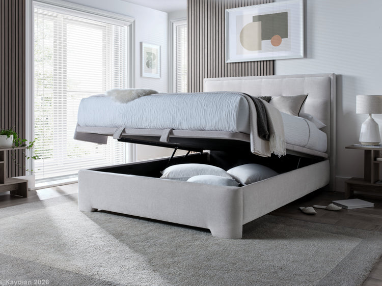 Kaydian Falstone Maskat Clay Ottoman Bed Side Open-Better Bed Company