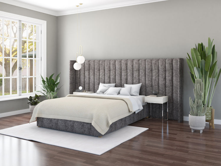 Aspire Fabric Ottoman Bed-Firenza_Velour_Charcoal-Better Bed Company