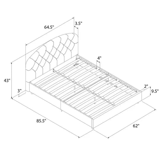 Dorel Aspen Upholstered Bed King-Better Bed Company