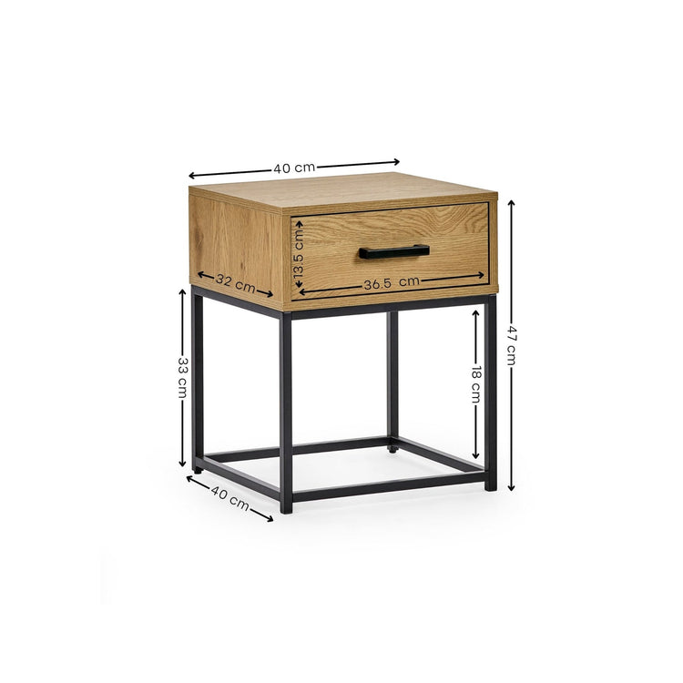 Julian Bowen Harlow 1 Drawer Bedside-Better Bed Company