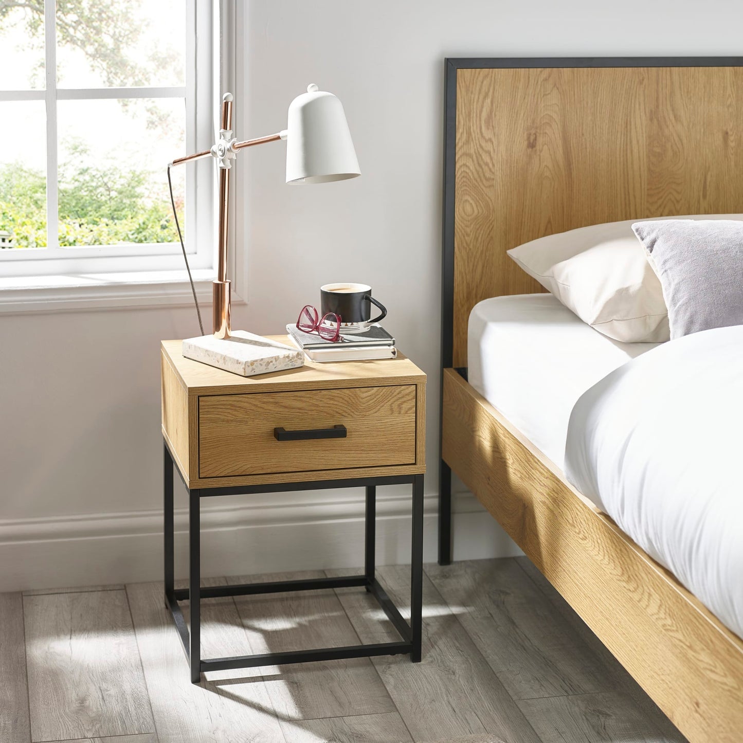 Julian Bowen Harlow 1 Drawer Bedside-Better Bed Company