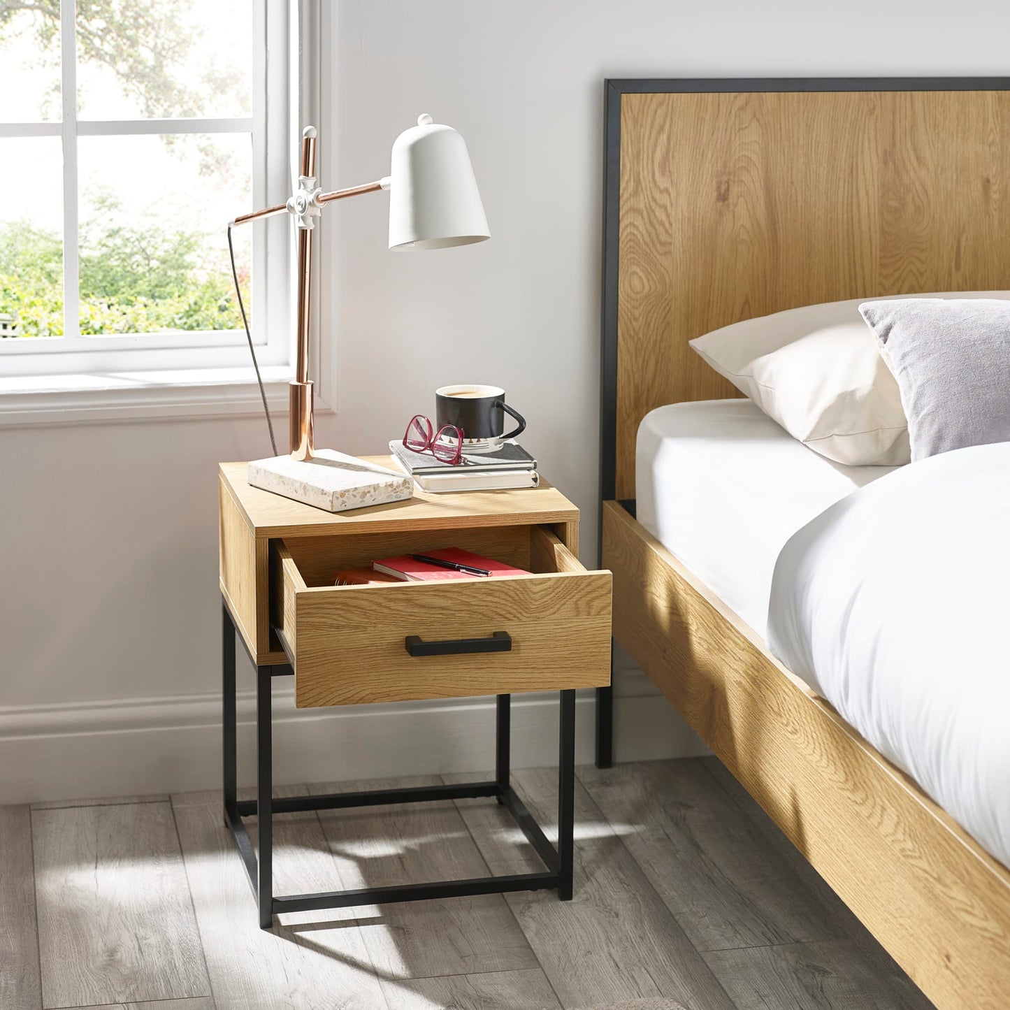 Julian Bowen Harlow 1 Drawer Bedside-Better Bed Company