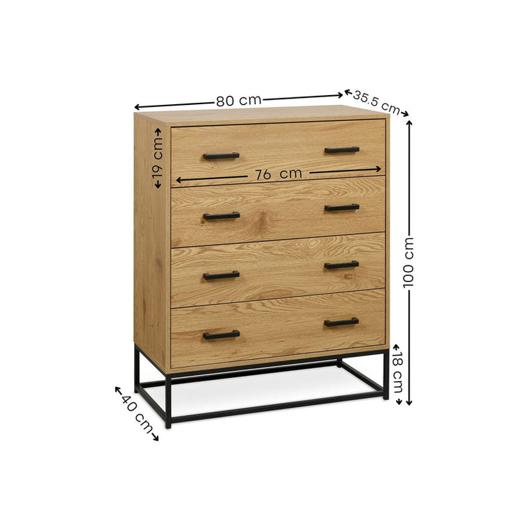 Julian Bowen Harlow 4 Drawer Chest-Better Bed Compnay