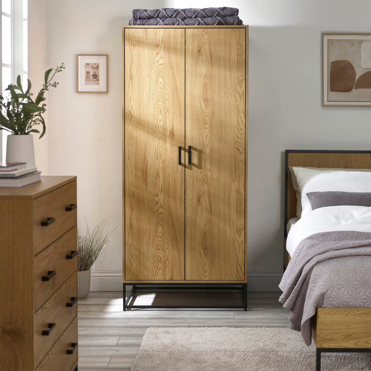 Julian Bowen Harlow 2 Door Wardrobe-Better Bed Company