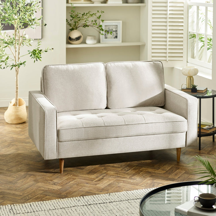 Julian Bowen Henrietta 2 Seater Sofa-Beige-Better Bed Company