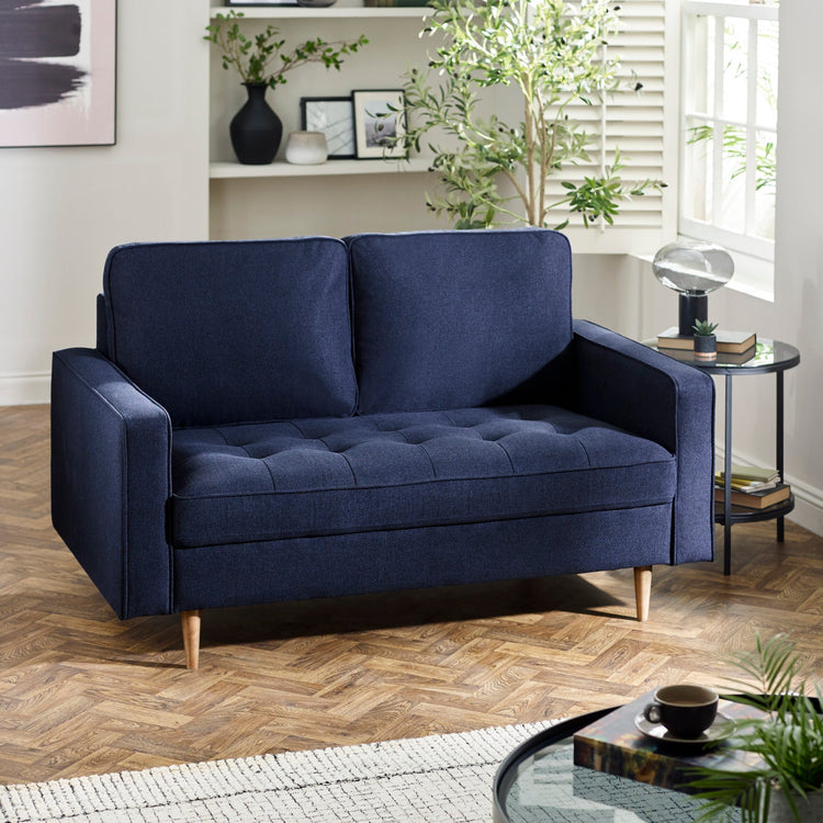 Julian Bowen Henrietta 2 Seater Sofa-Blue-Better Bed Company