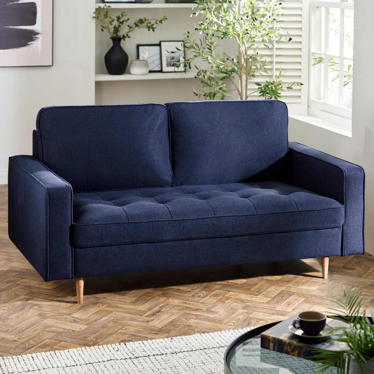 Julian Bowen Henrietta 3 Seater Sofa-Blue-Better Bed Company