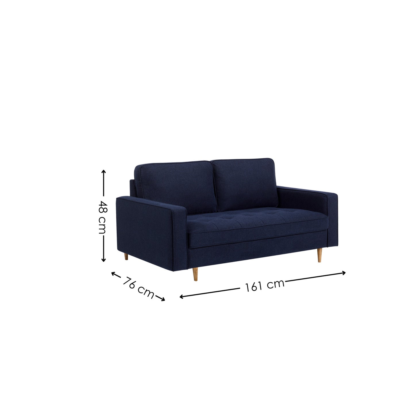 Julian Bowen Henrietta 3 Seater Sofa-Blue-Better Bed Company