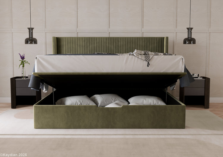 Kaydian Hartley ottoman bed-Olive-Better Bed Company