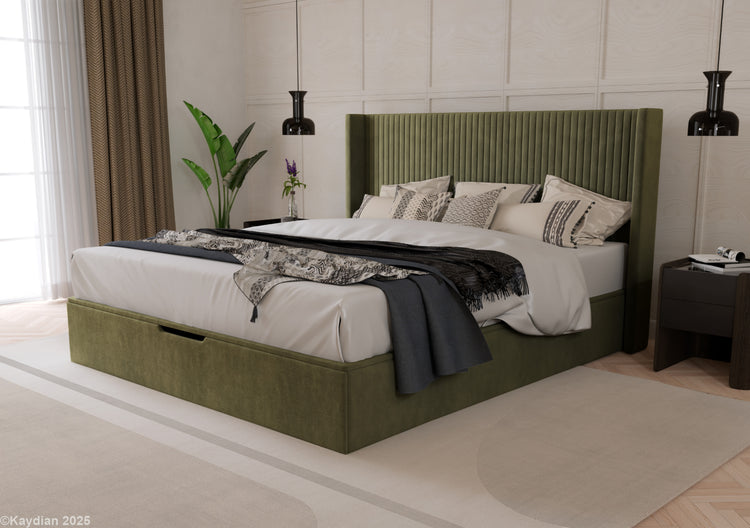 Kaydian Hartley ottoman bed-Olive-Better Bed Company