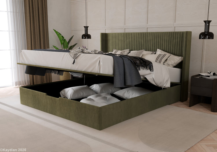 Kaydian Hartley ottoman bed-Olive-Better Bed Company