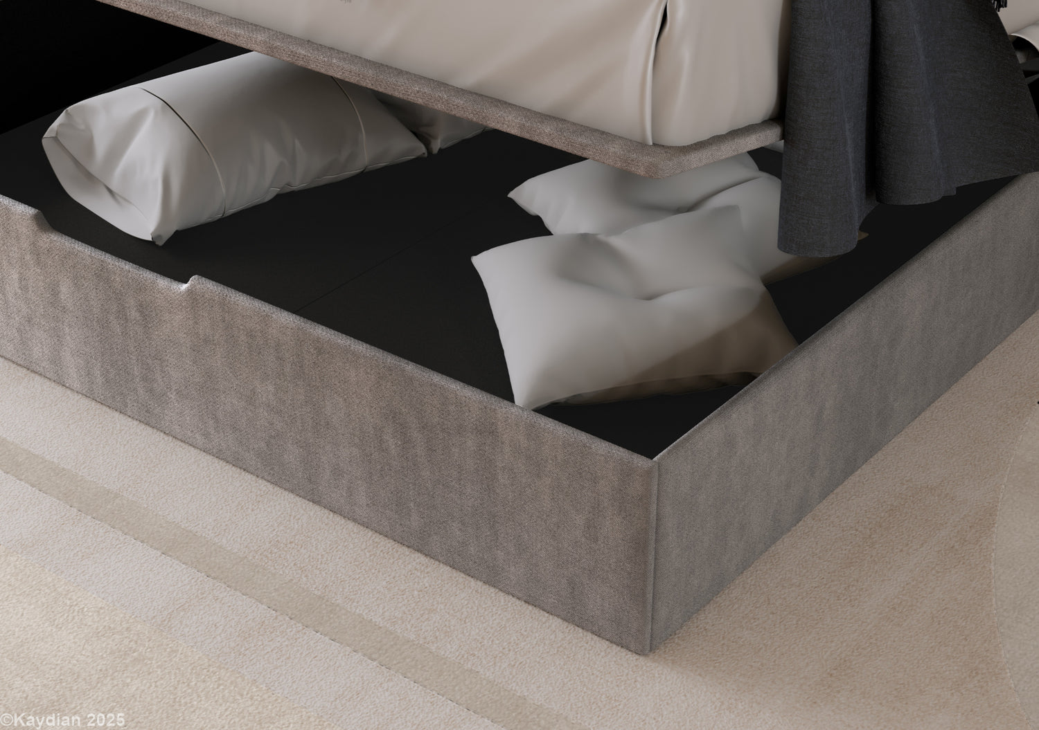 Kaydian Hartley ottoman bed-Grey-Better Bed Company