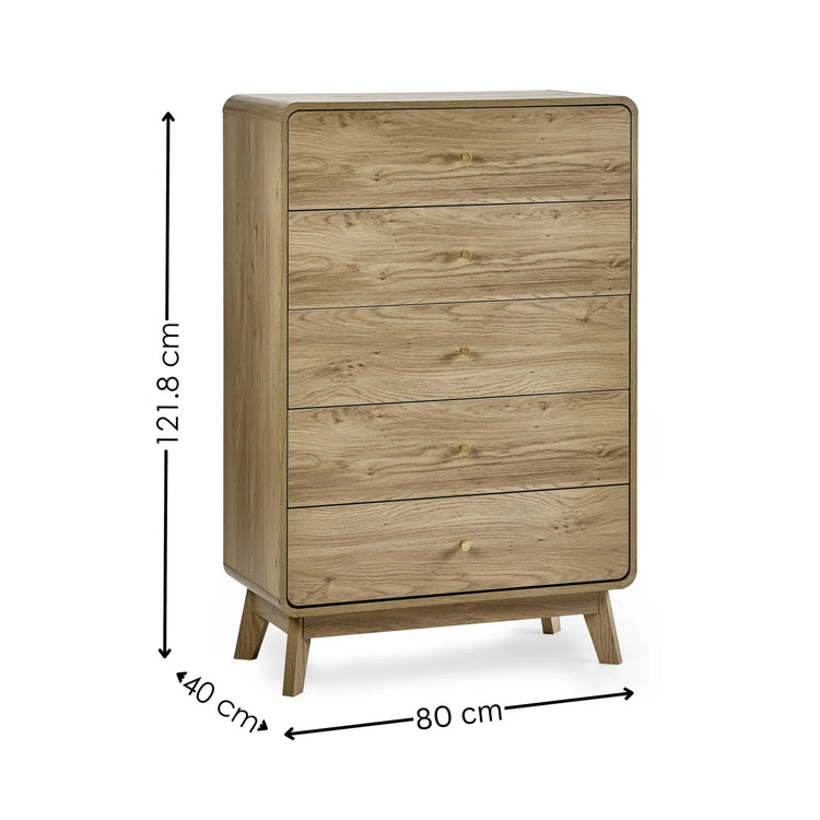 Julian Bowen Ingrid 5 Drawer Chest-Better Bed Company