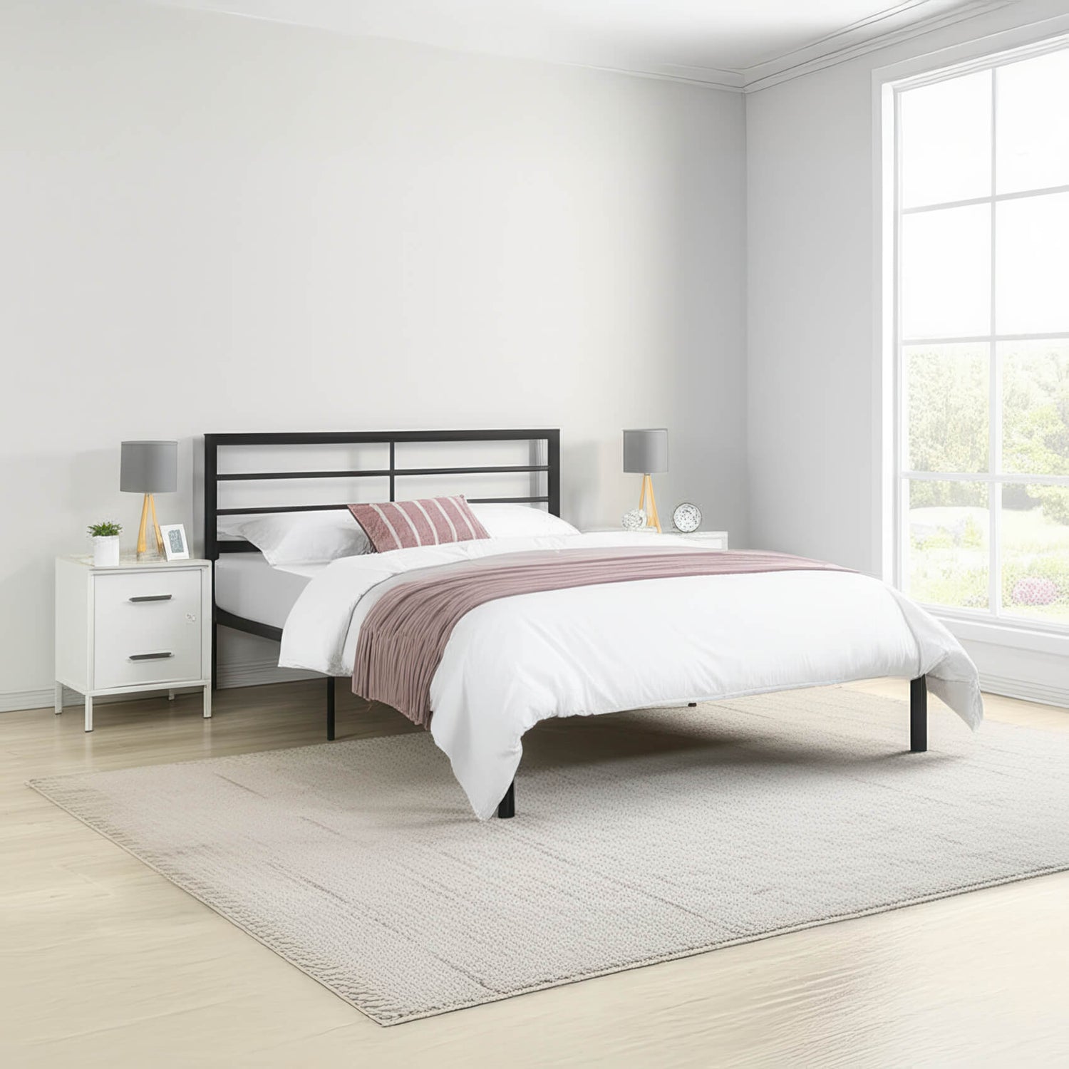 Heartlands Furniture Jennifer Contract Metal Bed Black-Better Bed Company