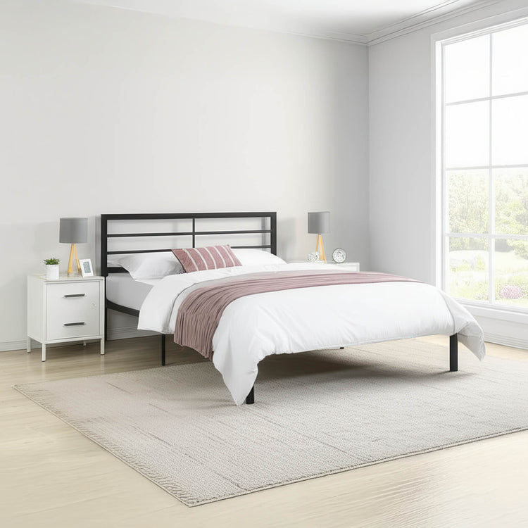 Heartlands Furniture Jennifer Contract Metal Bed Black-Better Bed Company