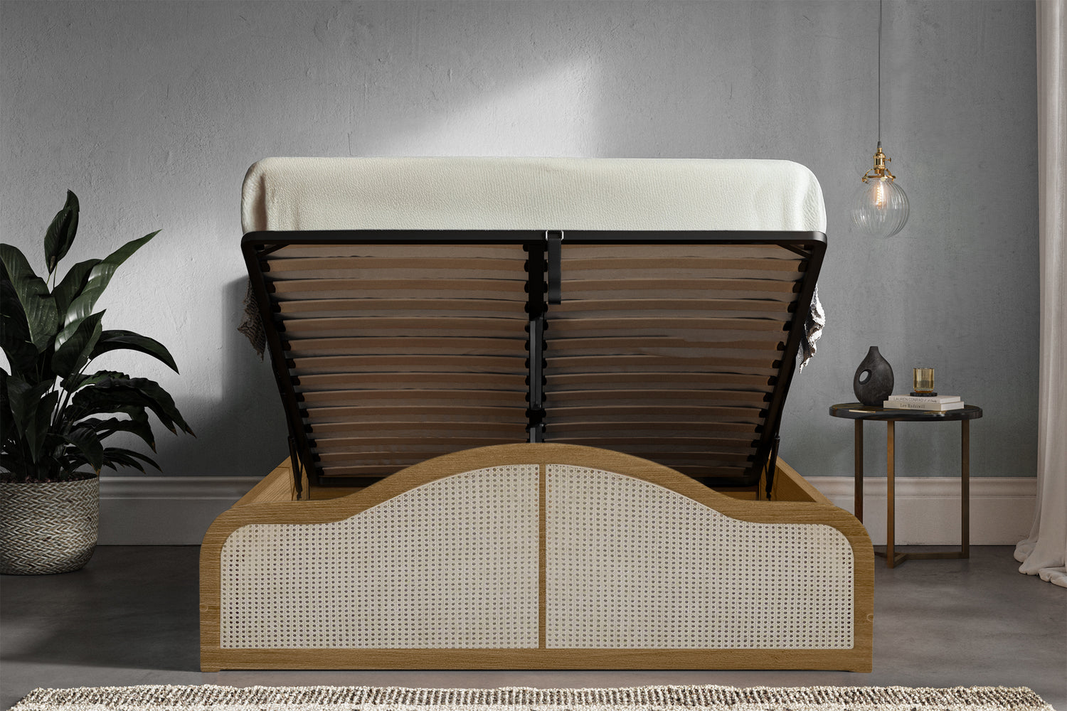 Emporia Beds Kensington Wooden Rattan Ottoman Bed