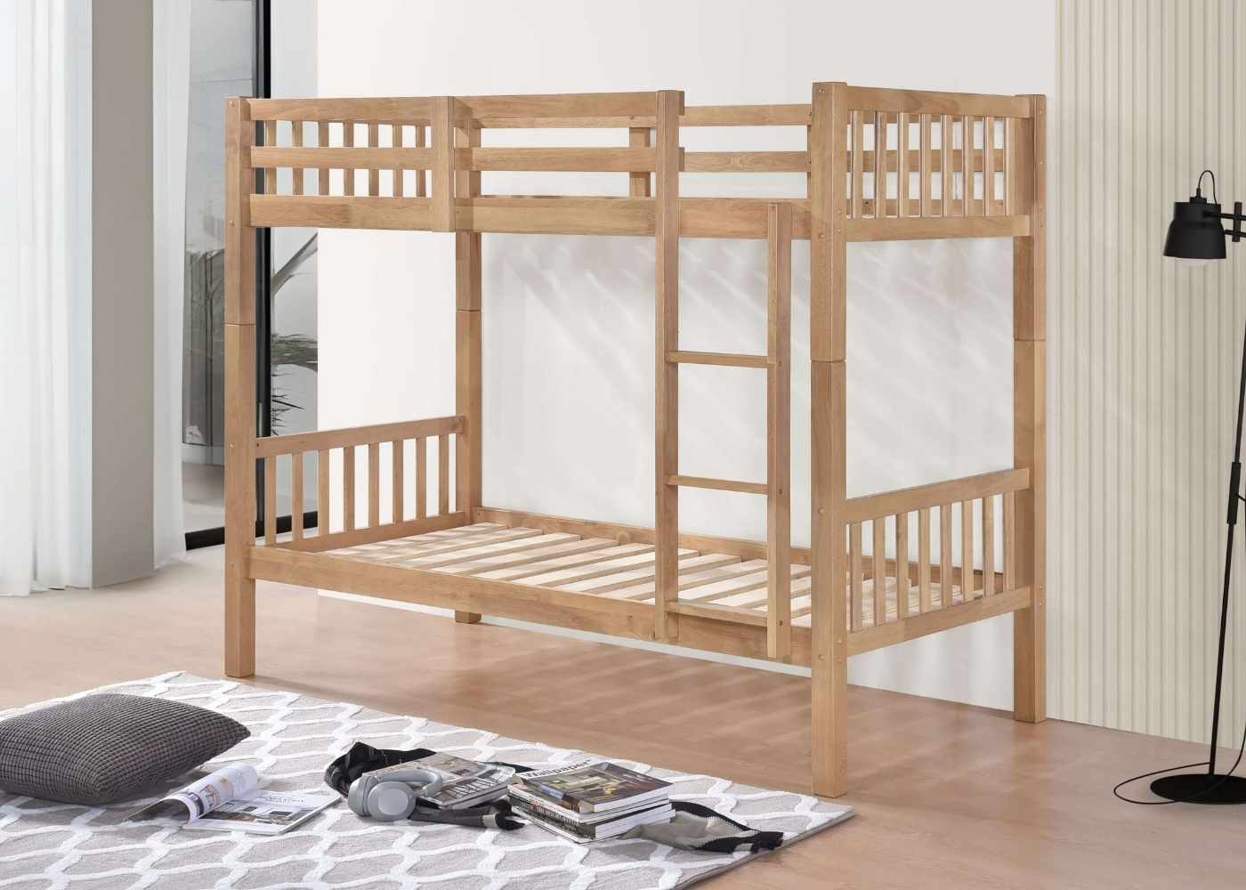 Kelly Wooden Bunk Bed-Oak-Better Bed Company