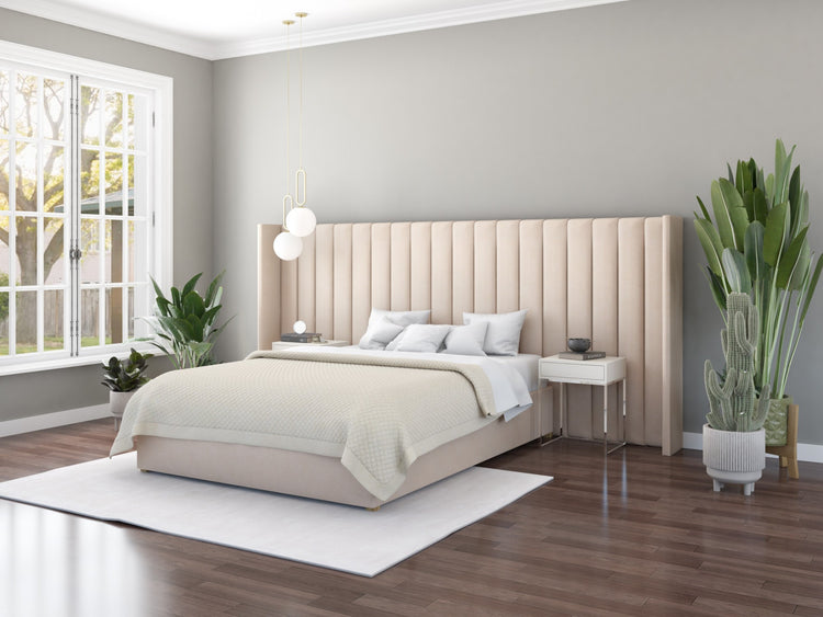 Aspire Grandeur Fabric Ottoman Bed-Kimiyo Linen-Beige-Better Bed Company