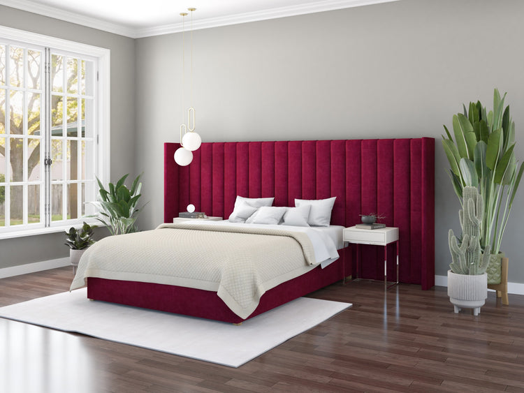 Aspire Grandeur Fabric Ottoman Bed-Kimiyo Linen-Bordeaux-Better Bed Company