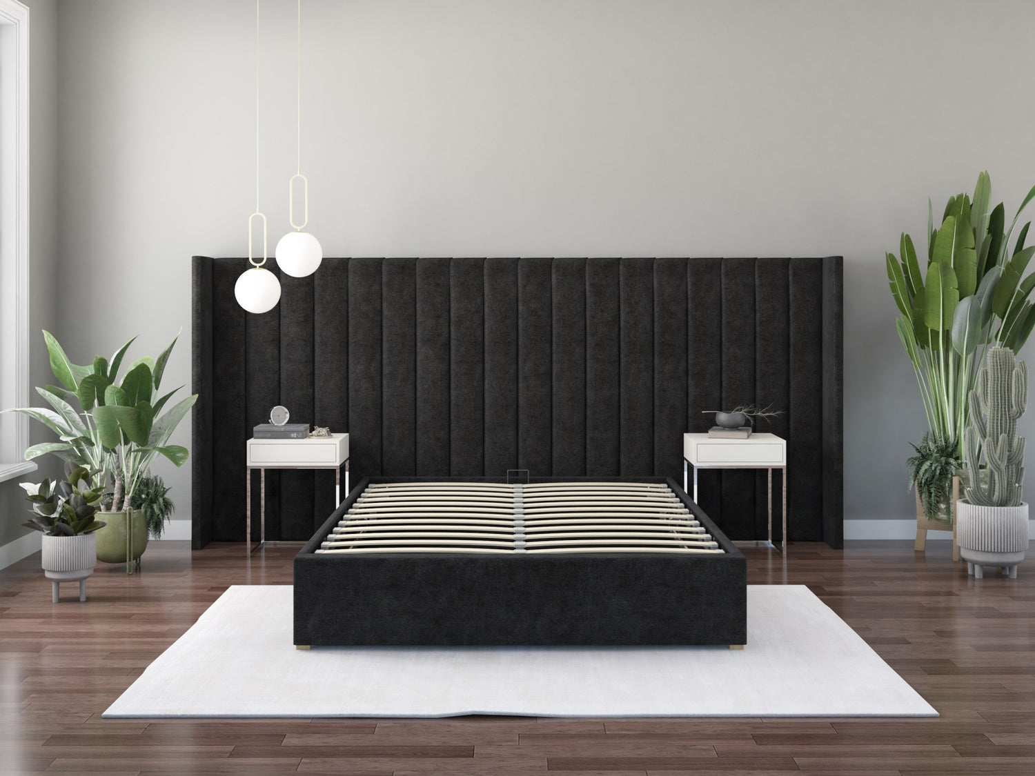 Aspire Grandeur Fabric Ottoman Bed-Kimiyo Linen-Charcoal-Better Bed Company