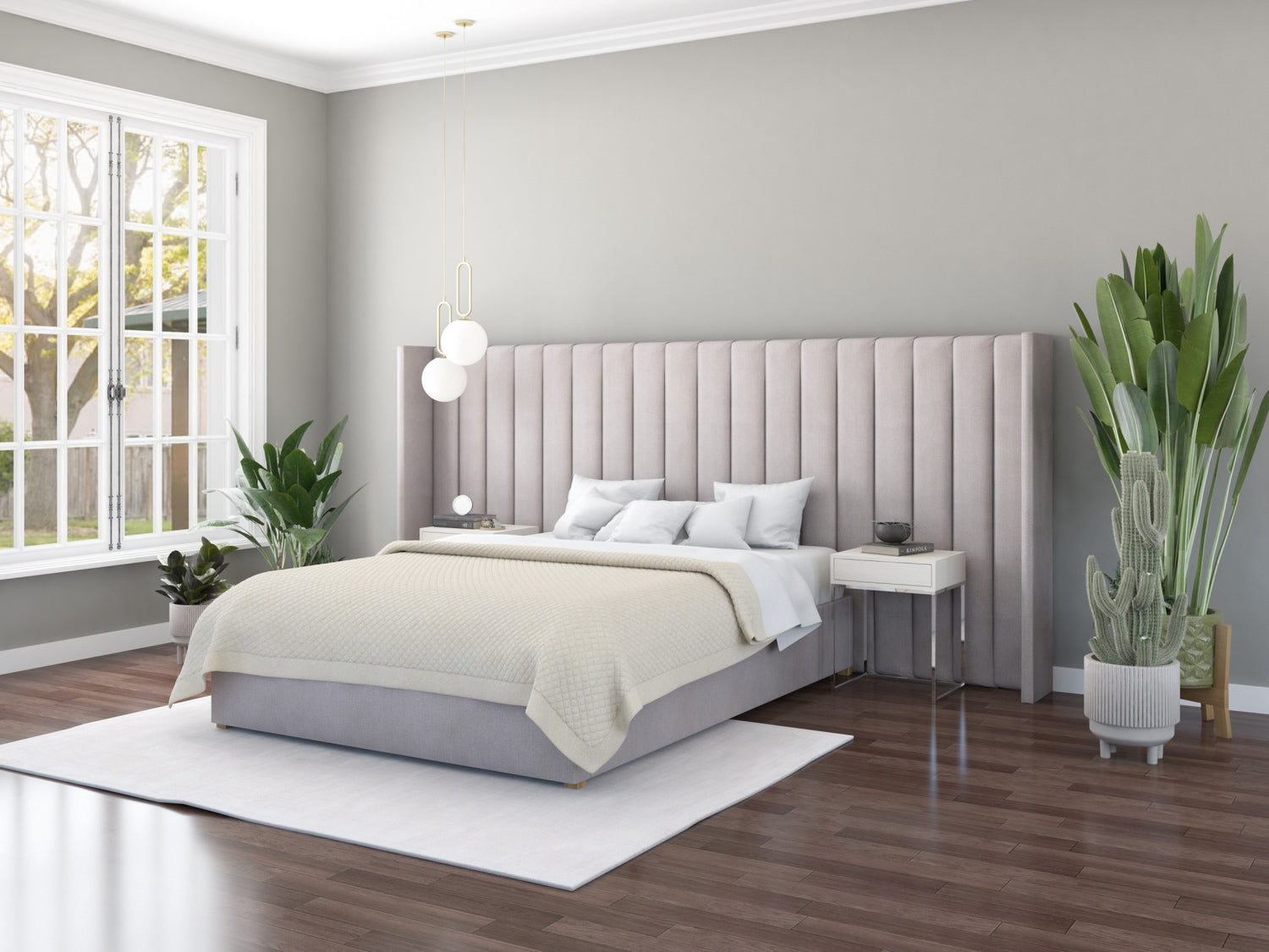Aspire Grandeur Fabric Ottoman Bed-Kimiyo Linen-Silver-Better Bed Company