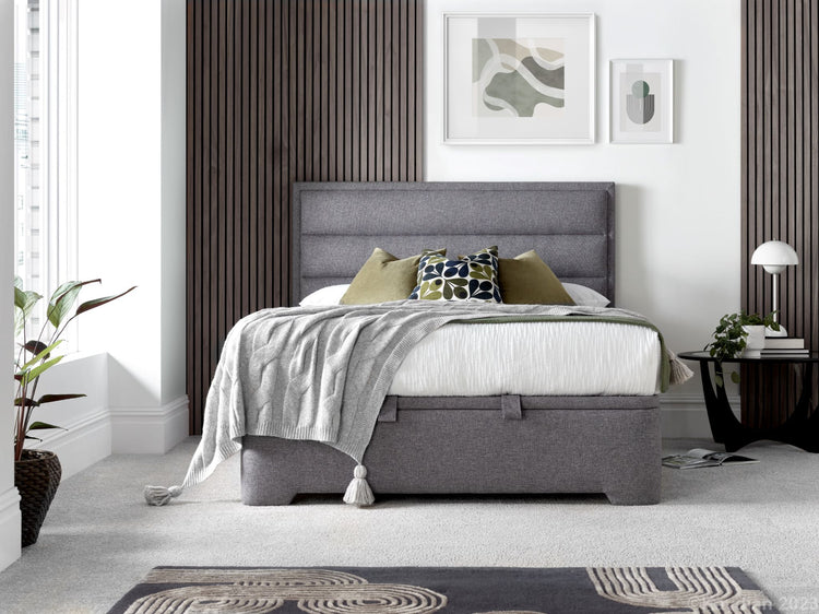 Kaydian Kirkby Marbella Grey Ottoman Bed-Better Bed Company